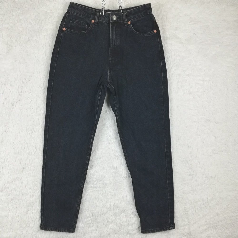Zara Womens Jeans Mom High Rise Denim Blue Navy Wash Curvy 6